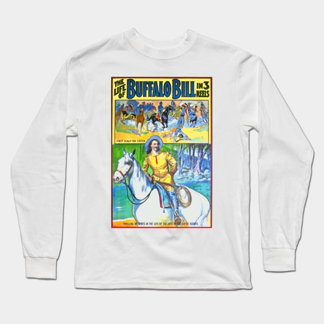 The Life of Buffalo Bill (1912 Film) Poster Design Long Sleeve T-Shirt by Naves